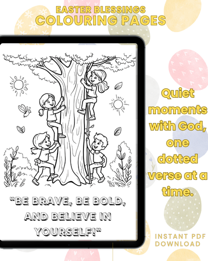 Easter Blessings: A Bible Verse Dotted Colouring Book