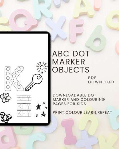 ABC Dot Marker Objects Activity Book: Connect, Colour & Trace For Kids Ages 2 to 5