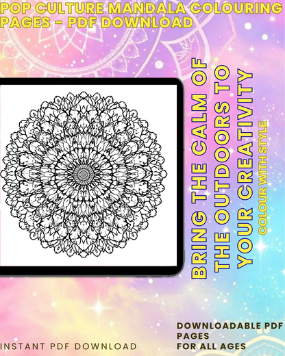 Nature Mandala Colouring Book