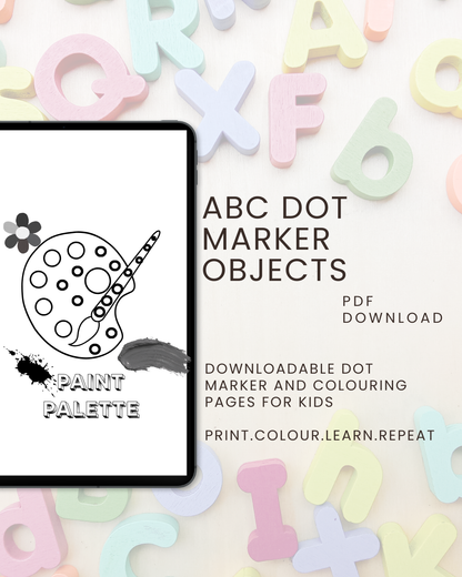ABC Dot Marker Objects Activity Book: Connect, Colour & Trace For Kids Ages 2 to 5