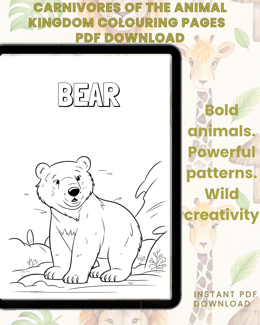 Carnivores In The Animal Kingdom Colouring Book