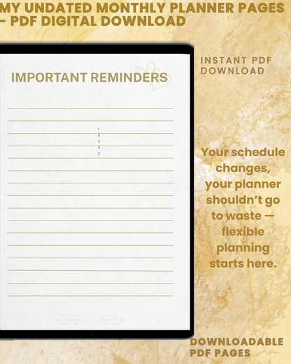 My Monthly Planner - Undated Goal Planner | Habit Tracker | Gratitude Journal | Productivity Organiser