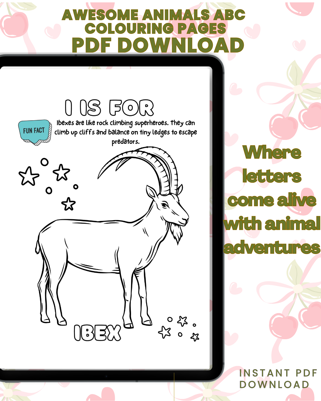 Awesome Animals ABC Colouring Book for Kids