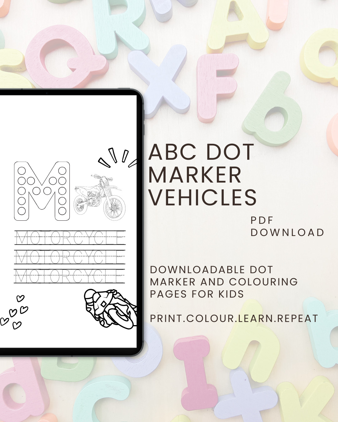 ABC Dot Marker Vehicles: Connect, Colour & Trace for Kids Ages 2 to 5