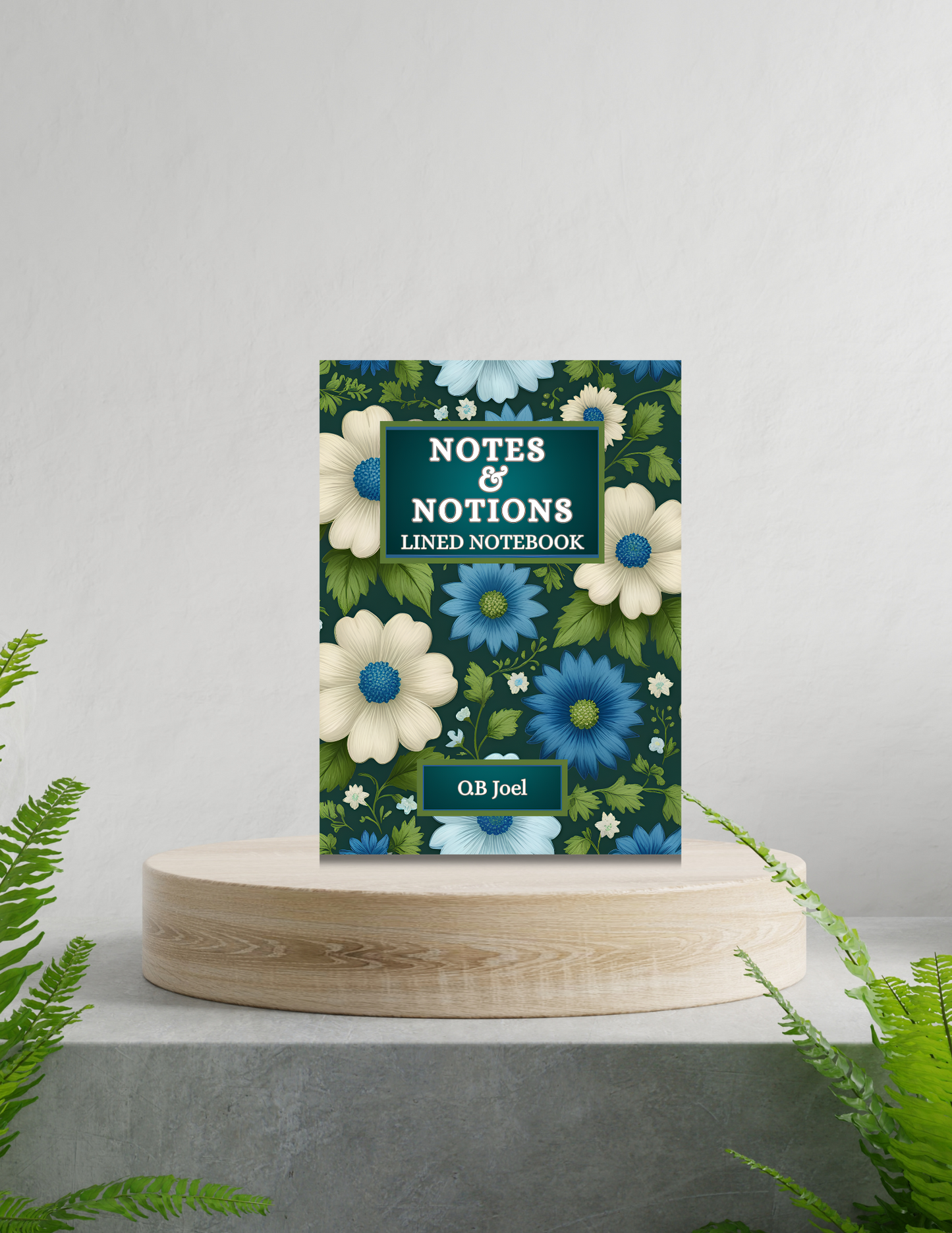 Notes and Notions Green and White Lined Notebook
