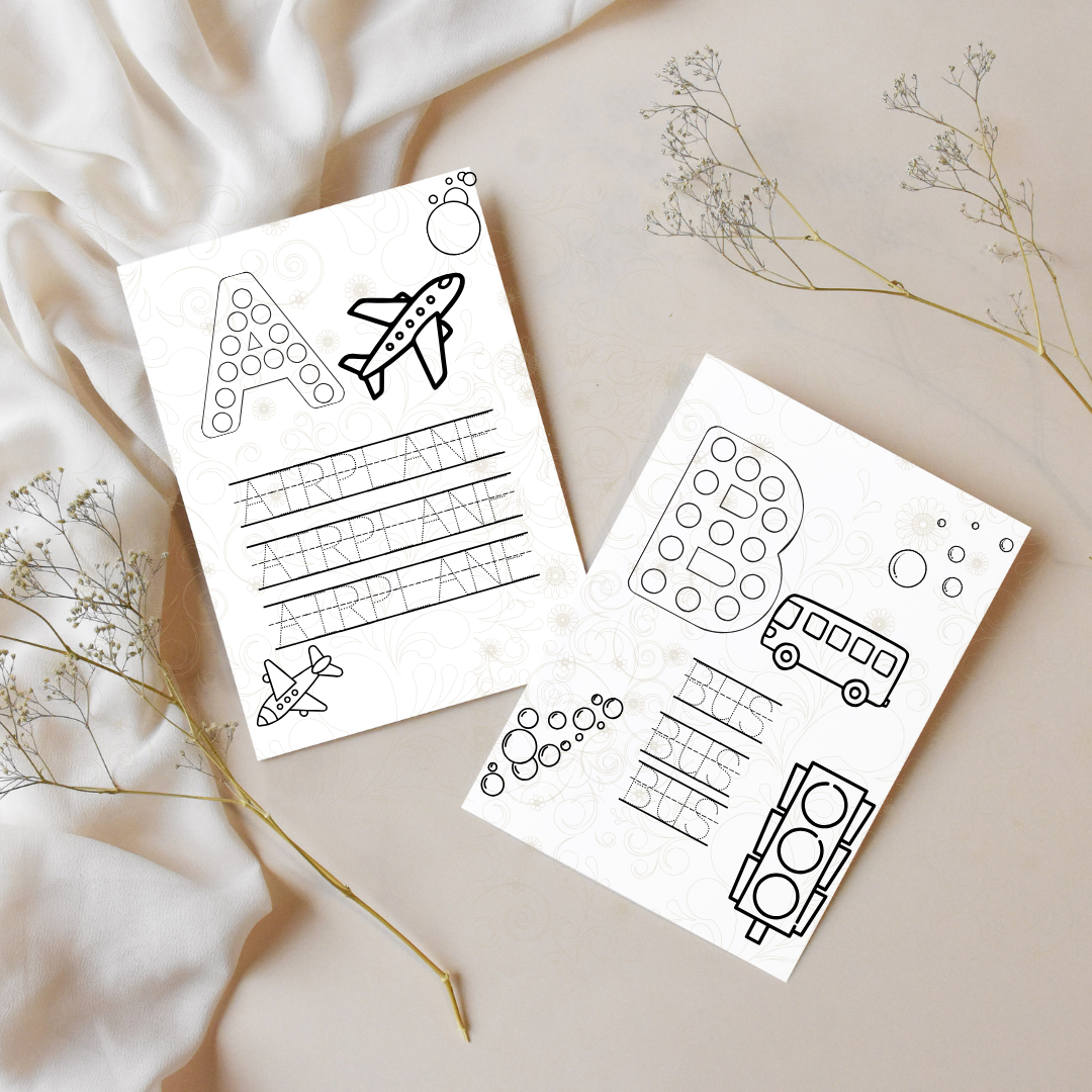 ABC Dot Marker Vehicles: Connect, Colour & Trace