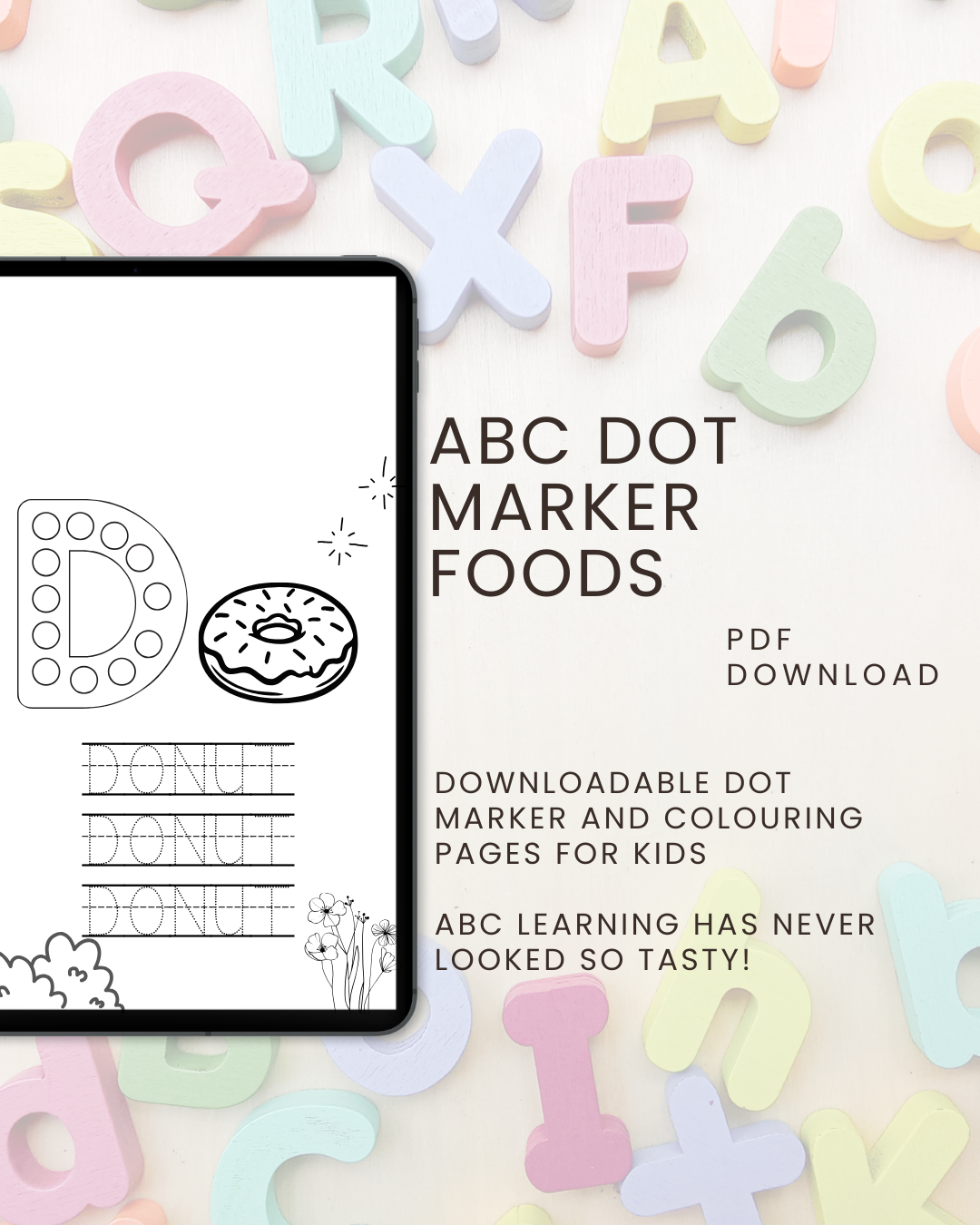 ABC Dot Marker Foods: Connect, Colour & Trace For Kids Ages 2 to 5