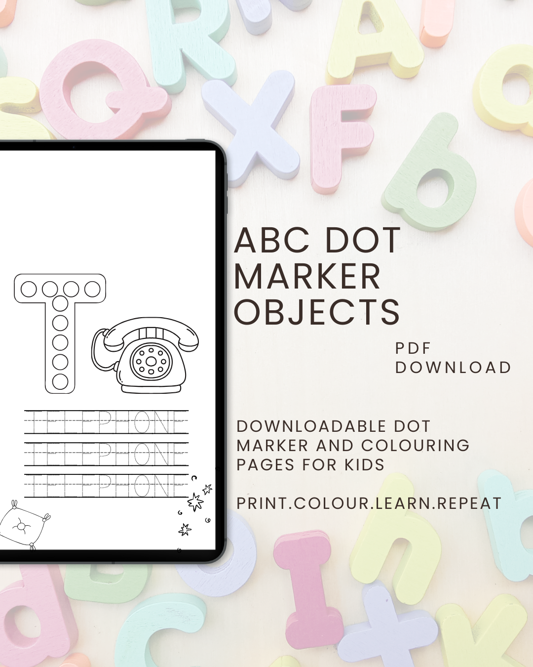 ABC Dot Marker Objects Activity Book: Connect, Colour & Trace