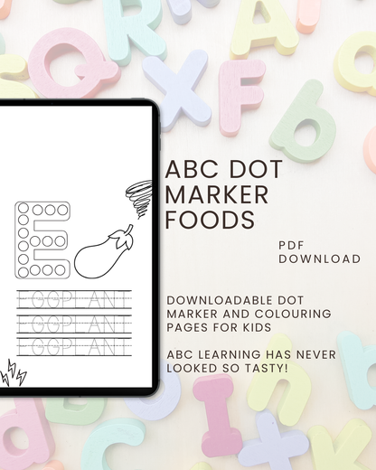 ABC Dot Marker Foods: Connect, Colour & Trace For Kids Ages 2 to 5