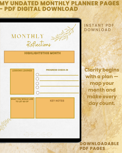 My Monthly Planner - Undated Goal Planner | Habit Tracker | Gratitude Journal | Productivity Organiser