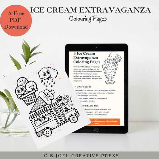 Ice-Cream Extravaganza Colouring Pages