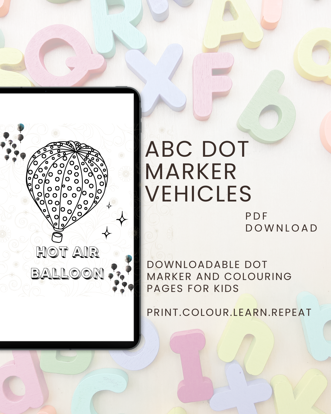 ABC Dot Marker Vehicles: Connect, Colour & Trace for Kids Ages 2 to 5