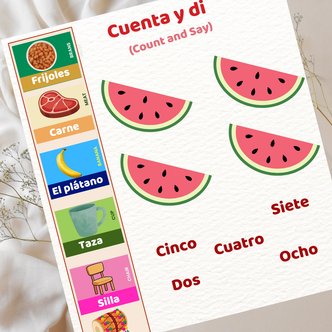 ¡Ven a aprender español conmigo! | Come Learn Spanish with Me | Simple pronunciations included | For Kids Ages 3 to 5