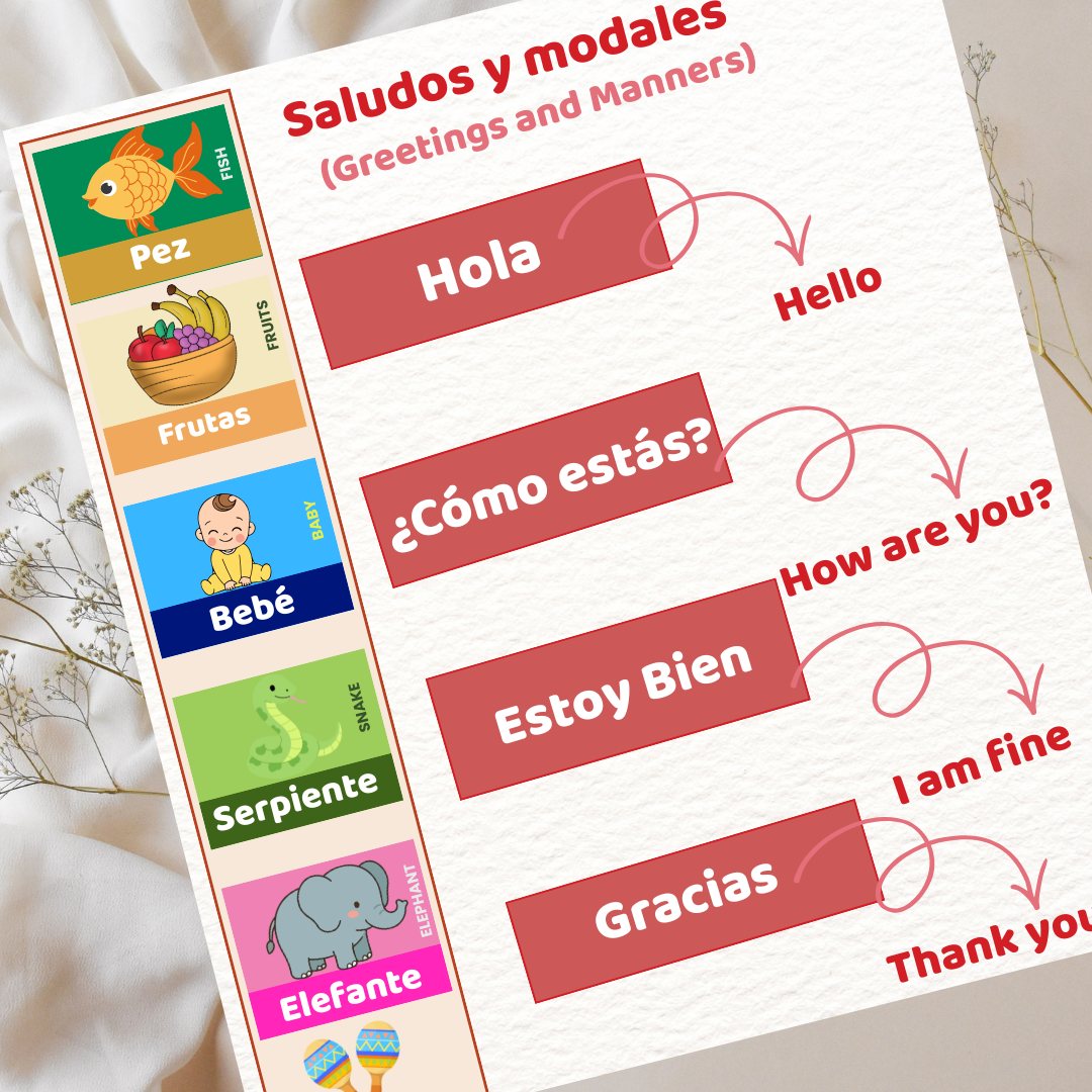 ¡Ven a aprender español conmigo! | Come Learn Spanish with Me | Simple pronunciations included | For Kids Ages 3 to 5