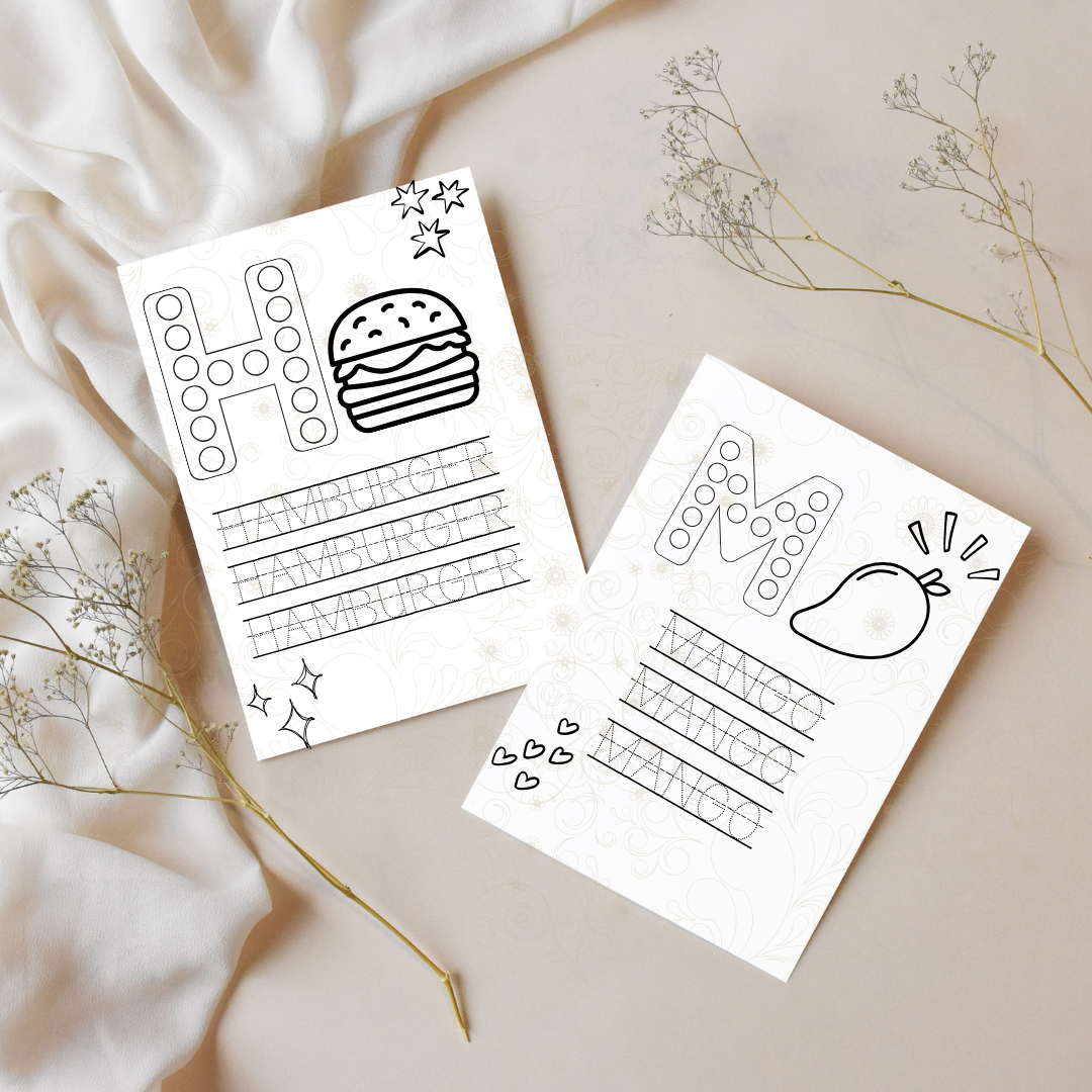 ABC Dot Marker Foods: Connect, Colour & Trace