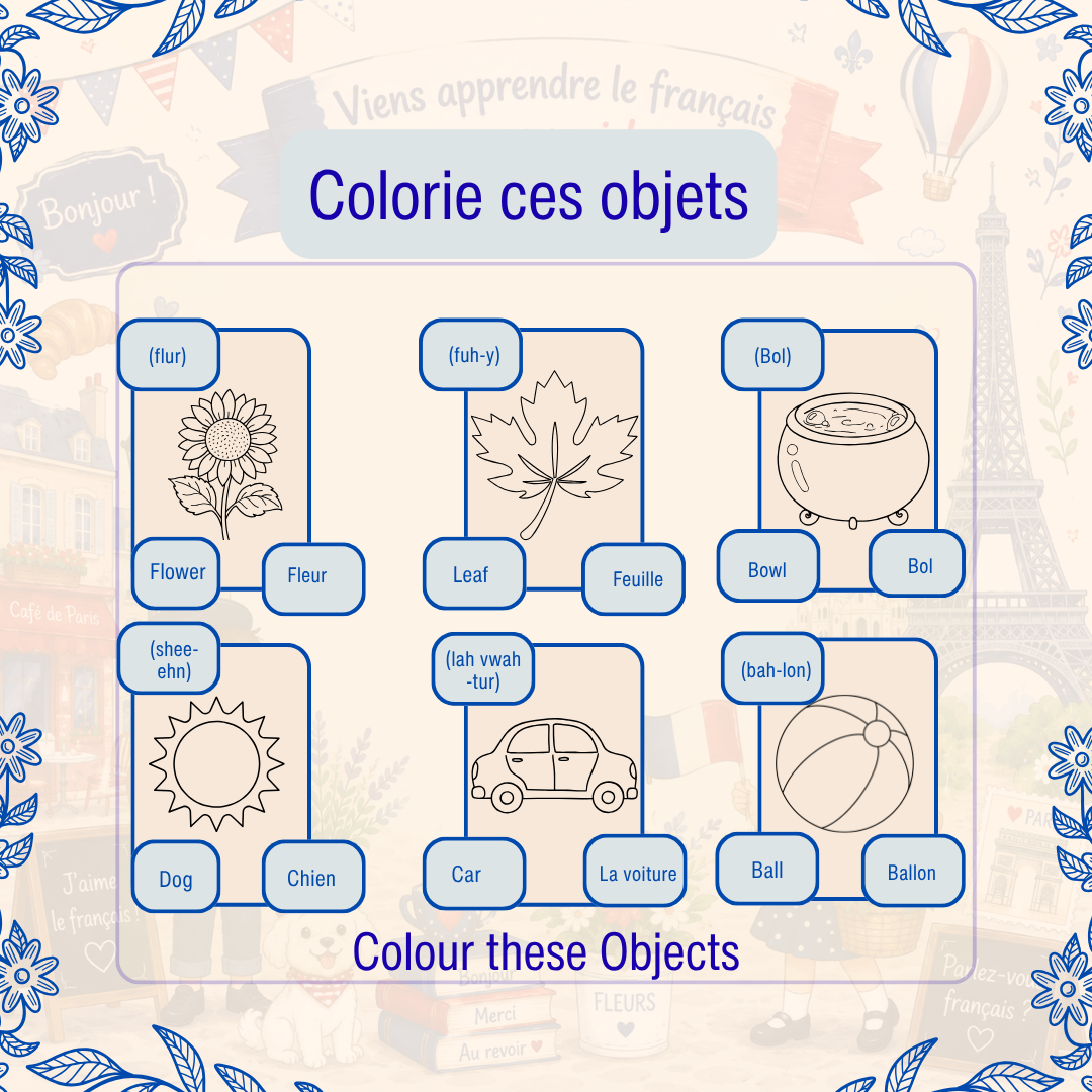 Viens apprendre le français avec moi ! For Kids Ages 5-7