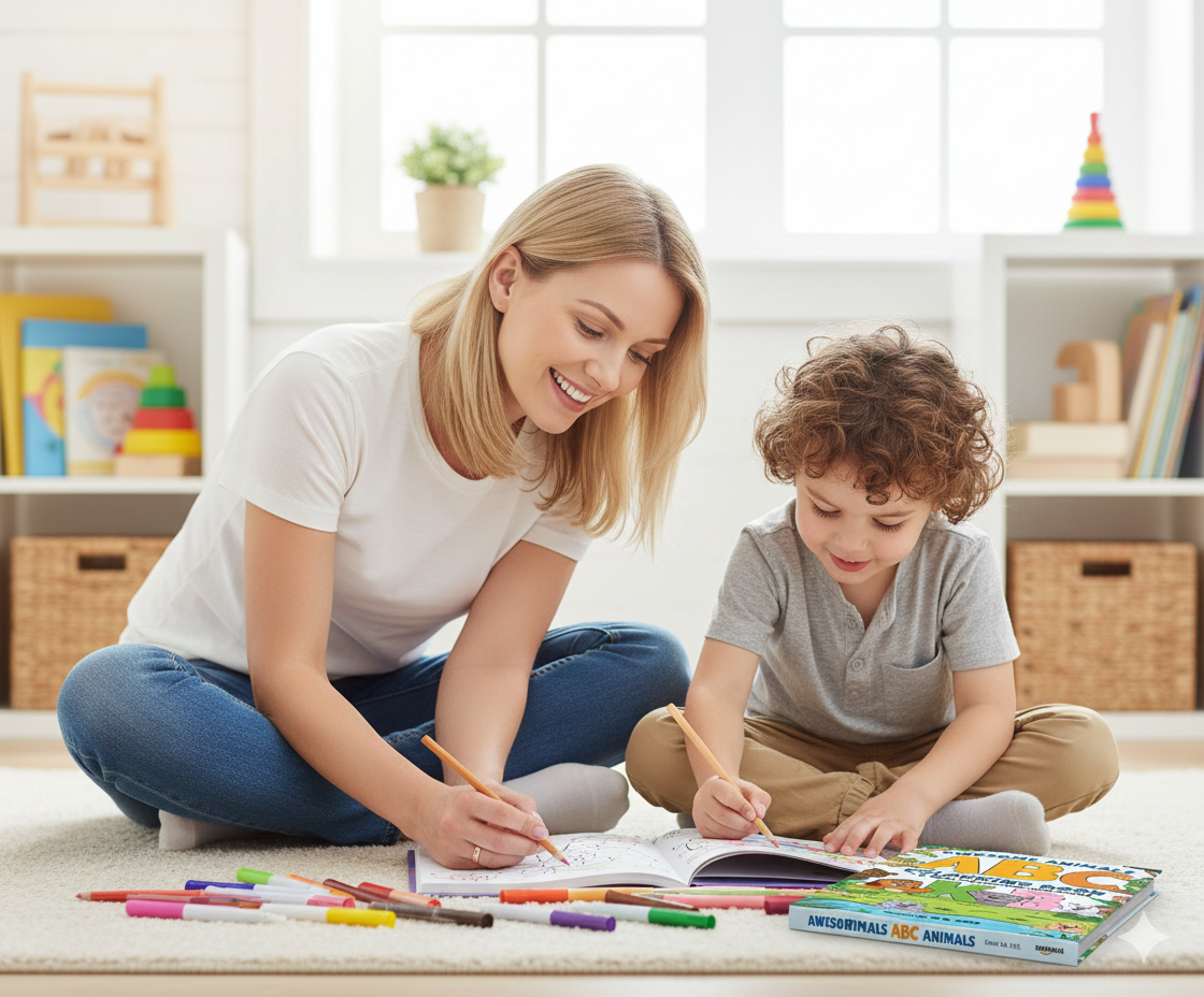 Awesome Animals ABC Colouring Book for Kids