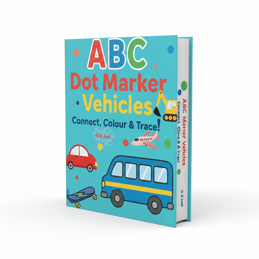 ABC Dot Marker Vehicles: Connect, Colour & Trace