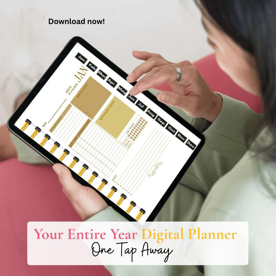 The Undated Hyperlinked Monthly Digital Planner | Free Download