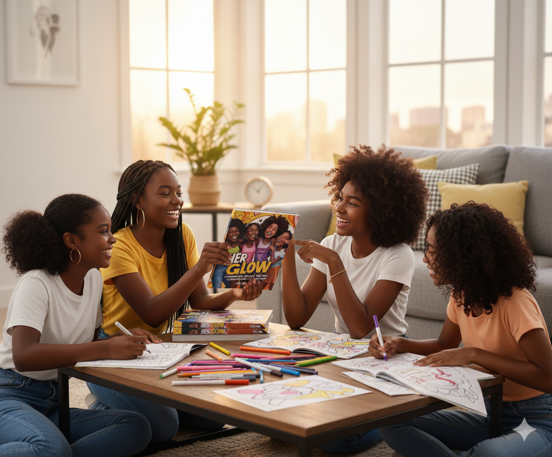 Her Glow Colouring Book for Black Teen Girls: A Celebration of Black Teen Girls in Colour