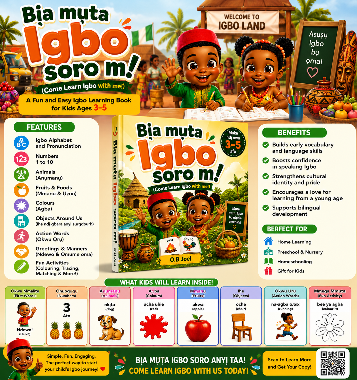 LITTLE LEARNERS LANGUAGE COLLECTION – 3 BOOK BUNDLE (Yoruba • Igbo • Spanish)