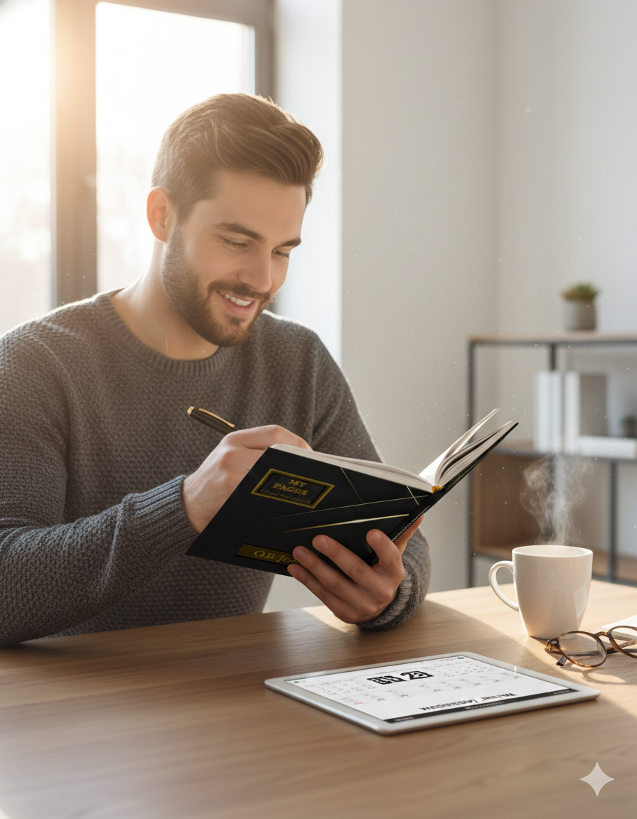 Pages Black Lined Notebook, Perfect for Journals, Note-Taking, School, Office Use, Gift for Writers & Students