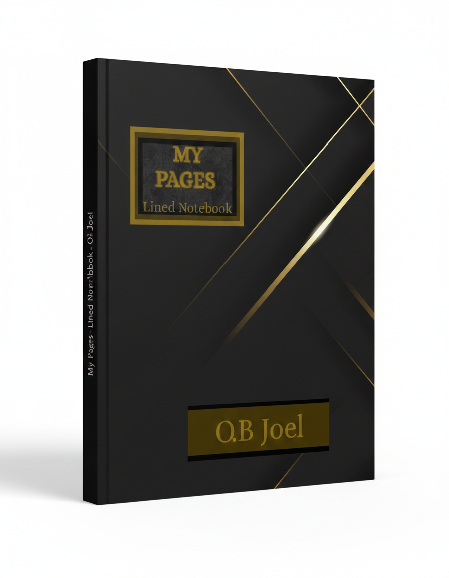 Pages Black Lined Notebook, Perfect for Journals, Note-Taking, School, Office Use, Gift for Writers & Students