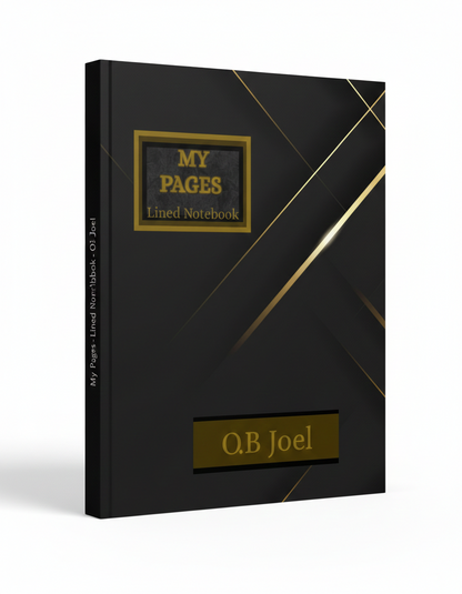Pages Black Lined Notebook, Perfect for Journals, Note-Taking, School, Office Use, Gift for Writers & Students