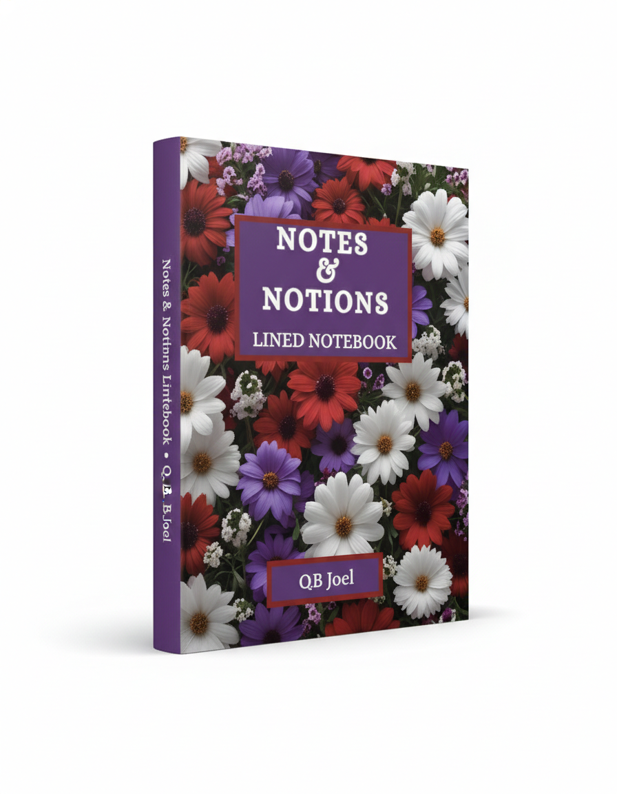 Notes and Notions Red and White Lined Notebook