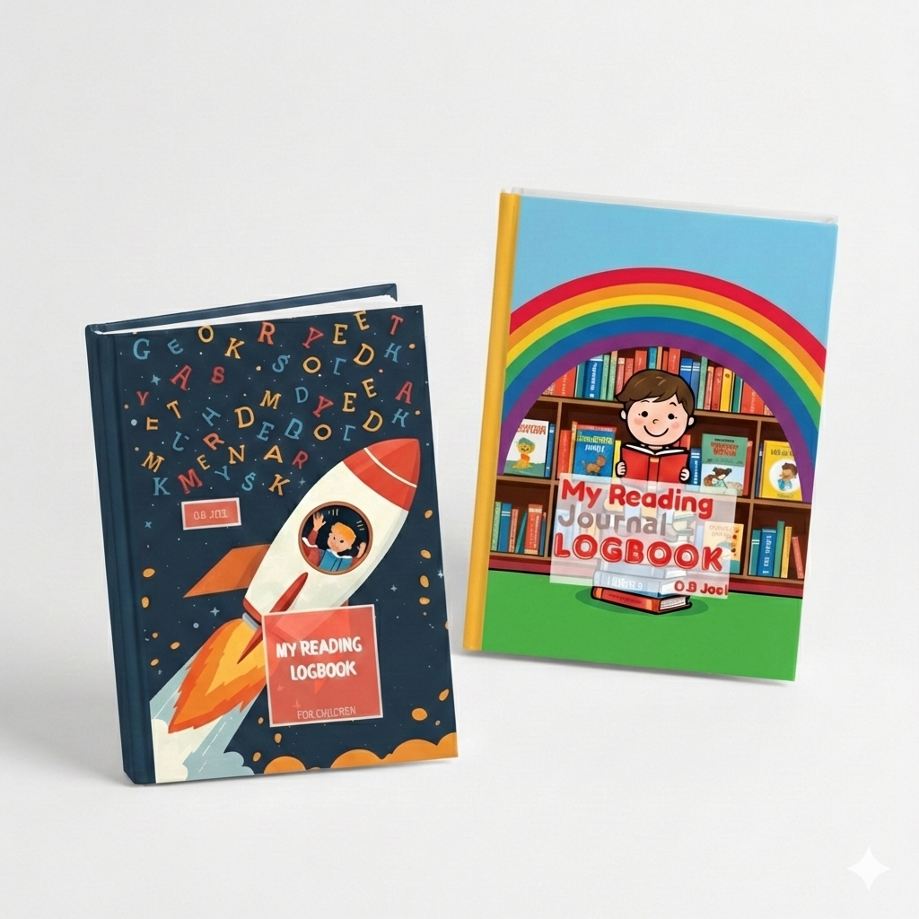 Reading Journal Logbook Bundles for Boys & Girls | Fun Kids Book Tracker & Reading Record