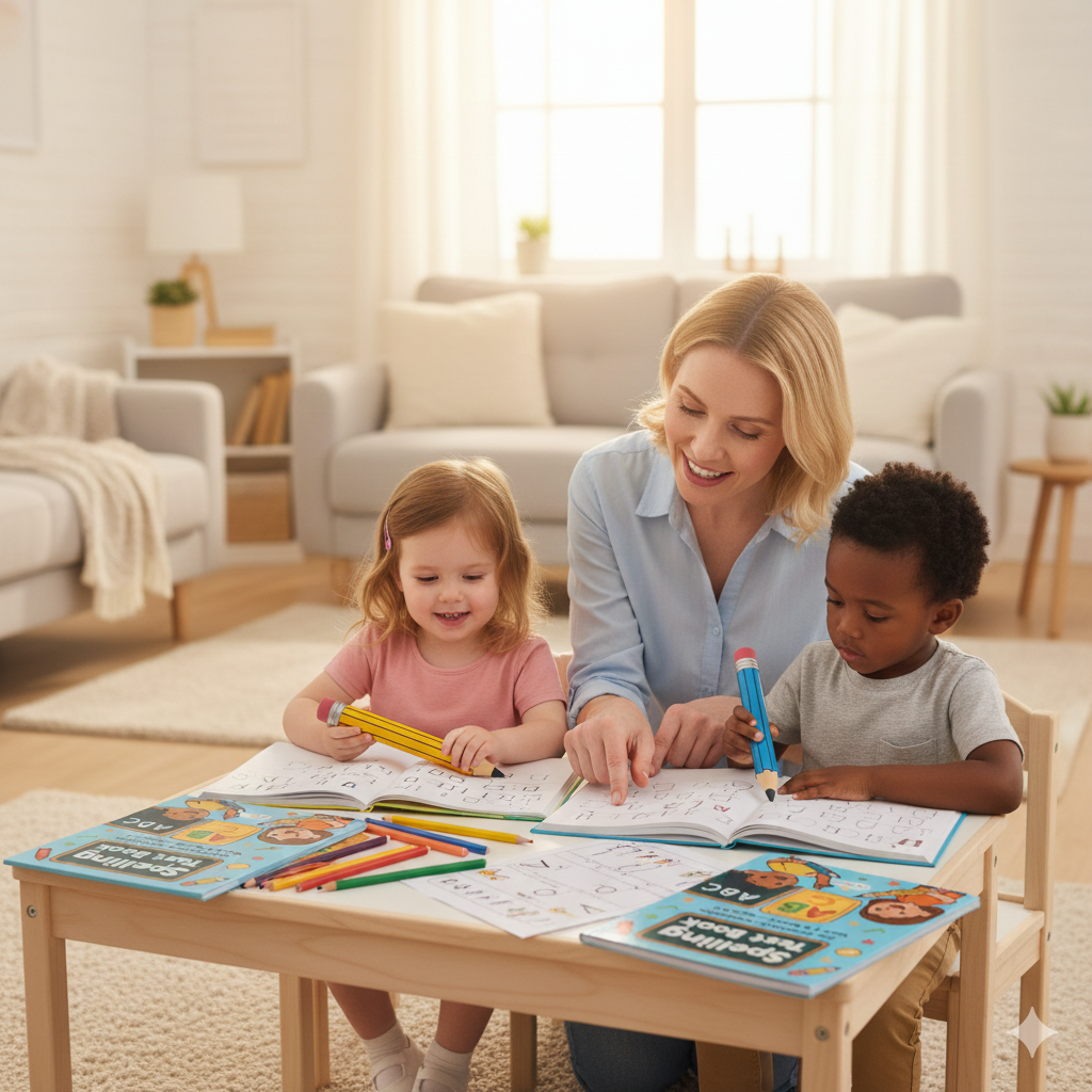 Spelling Test Book for Kids Ages 3-7: Fun Practice for Preschool, Reception, Year 1 & Year 2