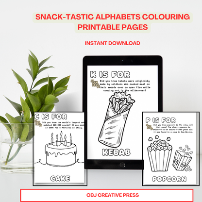 Snack-tastic Alphabets Adventure Colouring Book